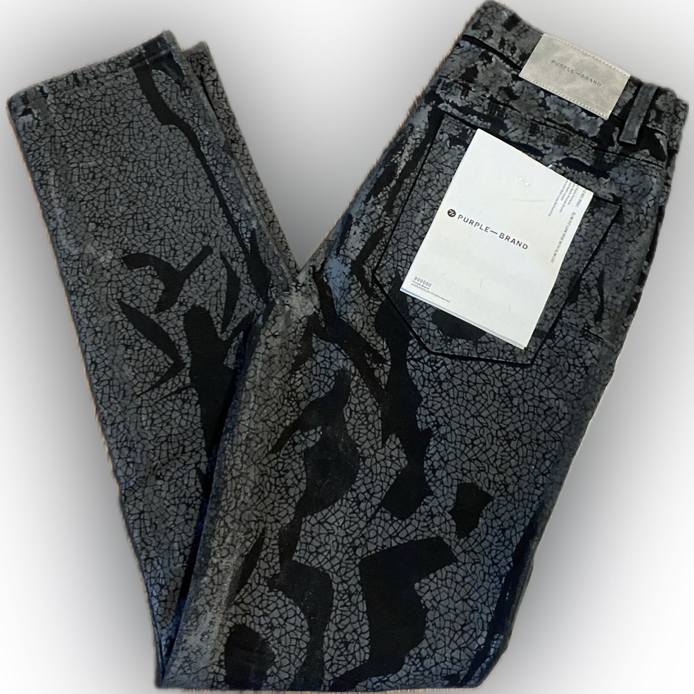 Purple Brand Denim Pants black cracked paint Jeans size 32x31 DISCOUNT ITEM